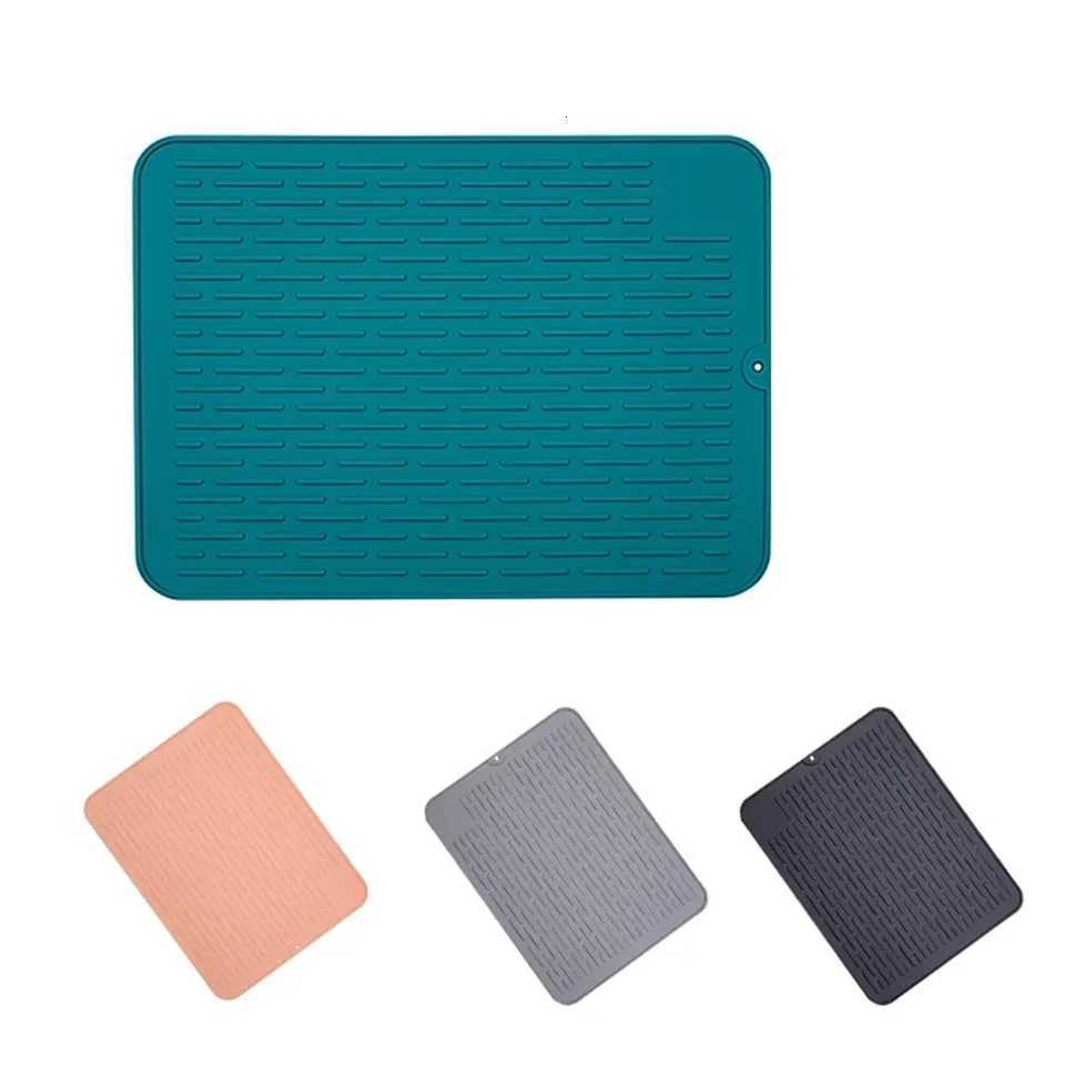 Silicone Dish Mat Dish Drying Mat Kitchen Counter 40cm X 30cm Fast Drying Multifunctional Non-Slip Silicone Pink White C251122