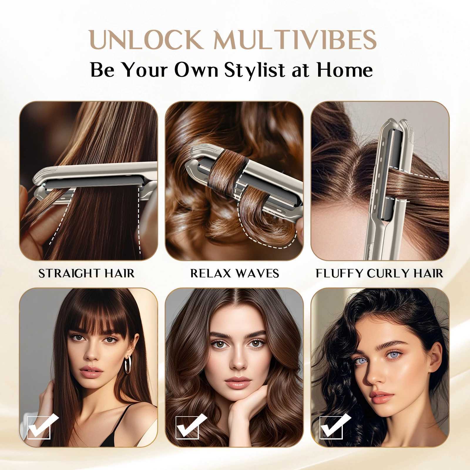 RUCHA Hair Straightener 450F Plasma and Air Suspension Plate Flat Iron Anti-scald Smooth Frizz Hair Irons Dual VoltageT251122