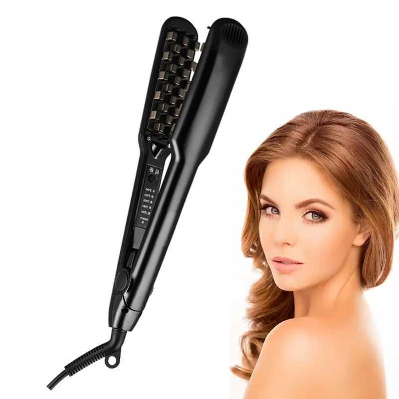 Hair Iron Ceramic 3D Grid Hair Crimper Professional Volumizing Curling Iron Corn Perm Fluffy Splint Flat Iron Hair Styling ToolsT251122