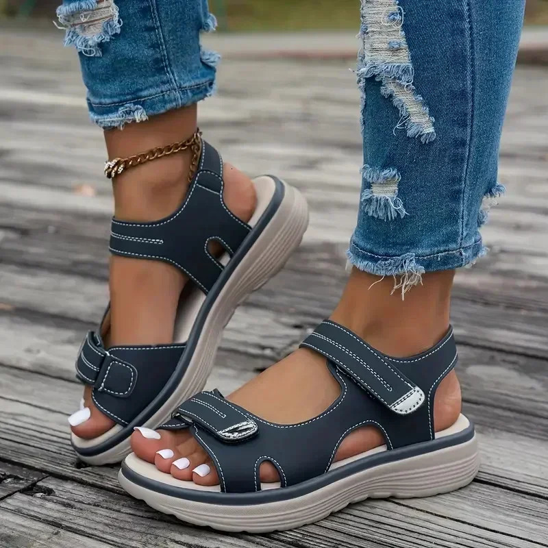 Womens Wedge Sandals Summer Lightweight Casual Platform Plus Size Fashion Anti slip Beach Shoes 250421BJ