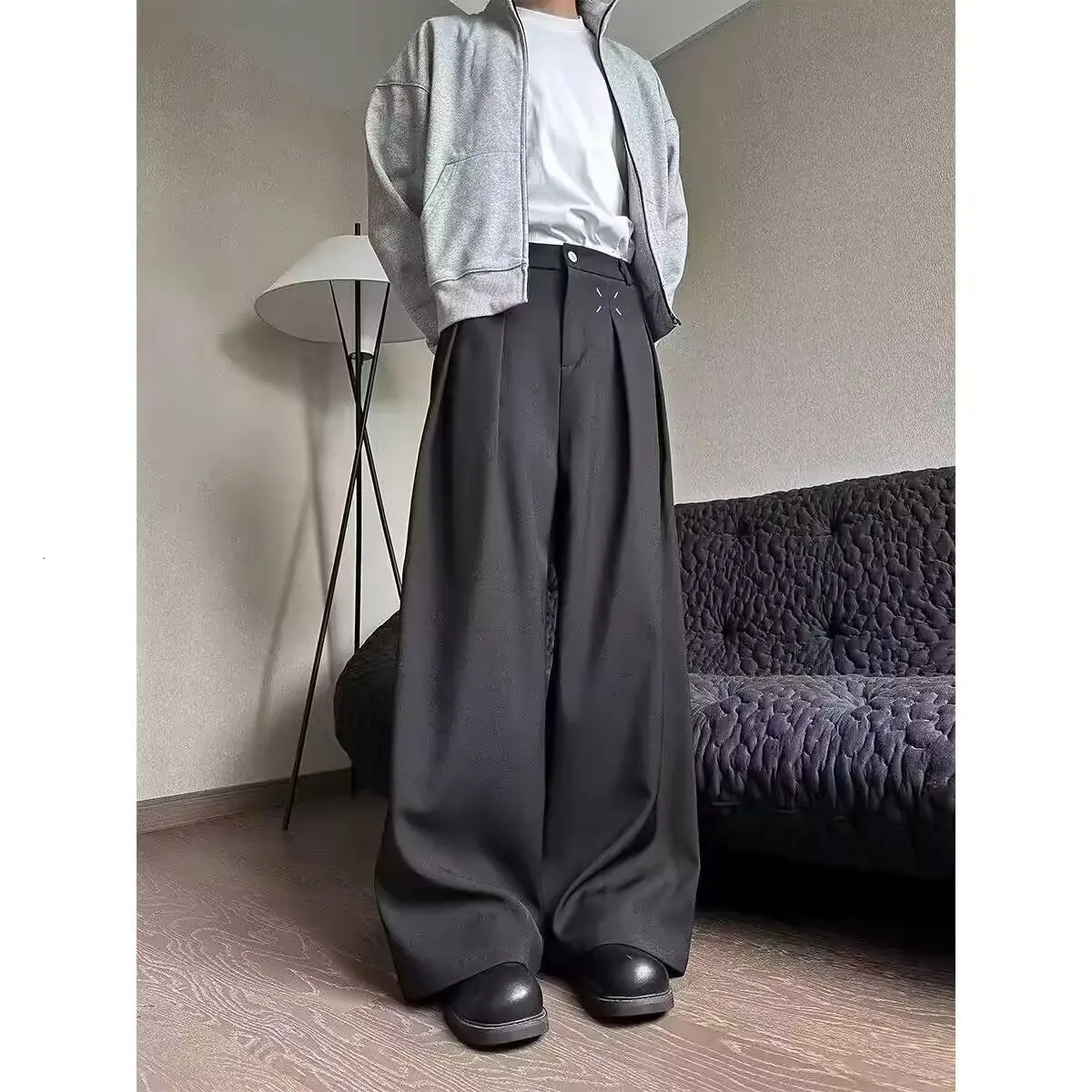 Retro unisex loose harem pants Japanese style Korean fashion classic loose Japanese pants Office casual pants 250418