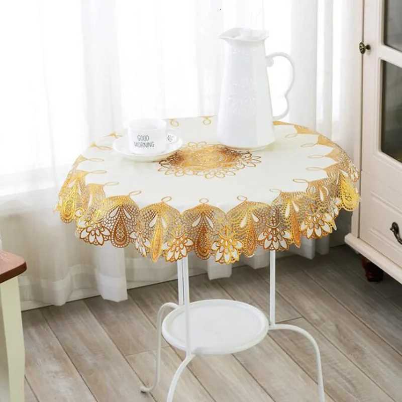 1PC PVC Waterproof Oilproof Round Tablecloth 70 CM Dining Table Cloths Home Table Cover Light Luxury Christmas Decoration C251122