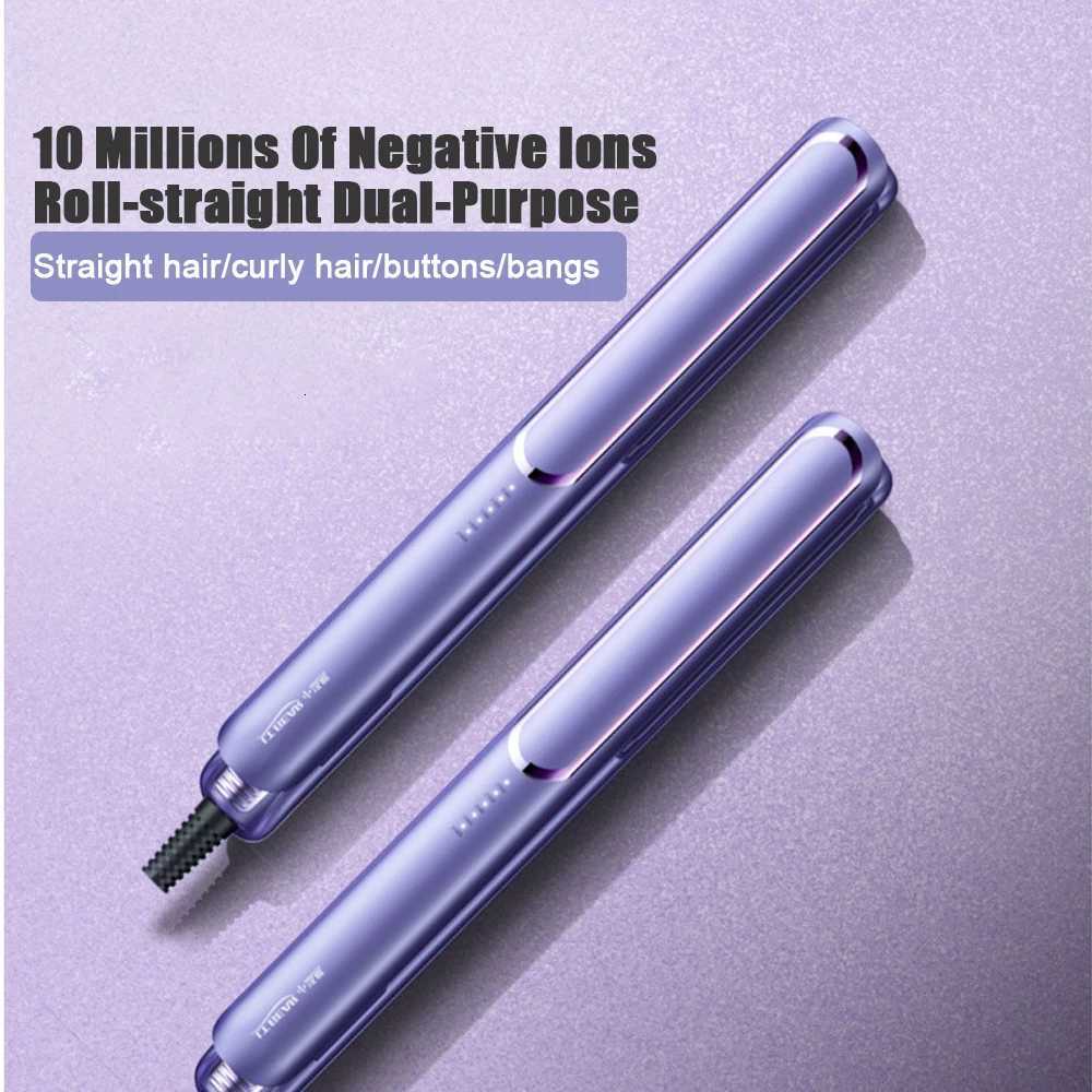 Professional Flat Iron Hair Straightener 2 in 1 Negative Ion Electric Curling Iron Dual Voltage Instant Heating Styling ToolsT251122
