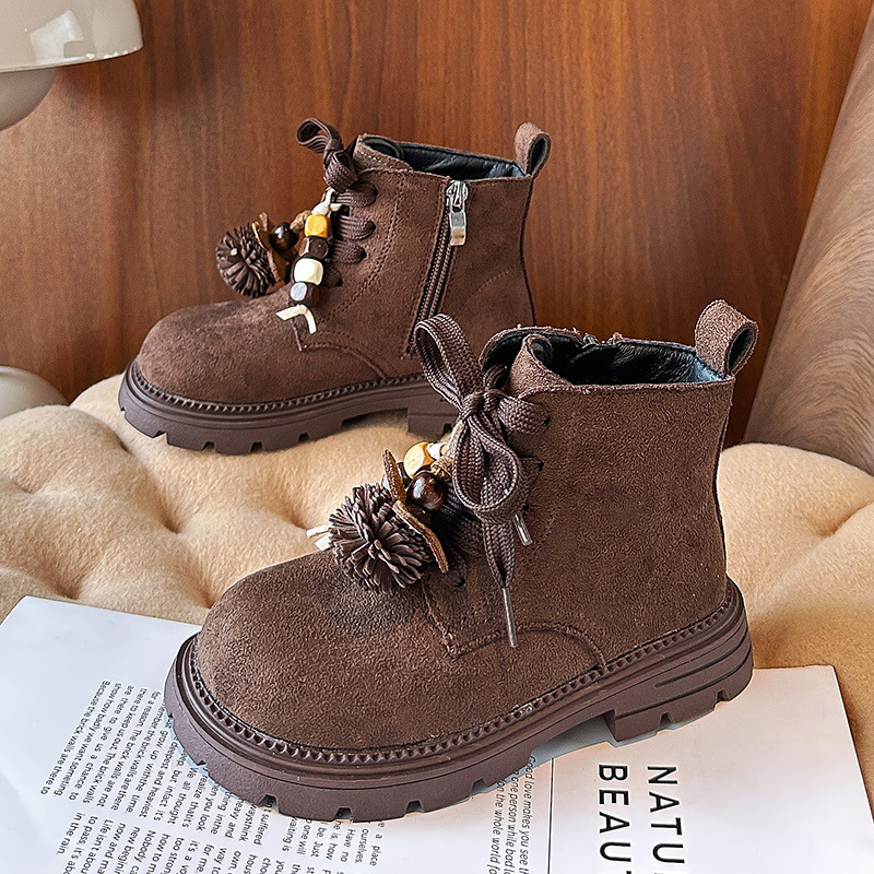 New designer shoes Autumn Winter New Warm Children s Martin Boots Girls Leather Boots Versatile British Style Boys Short Boots Cotton Boots