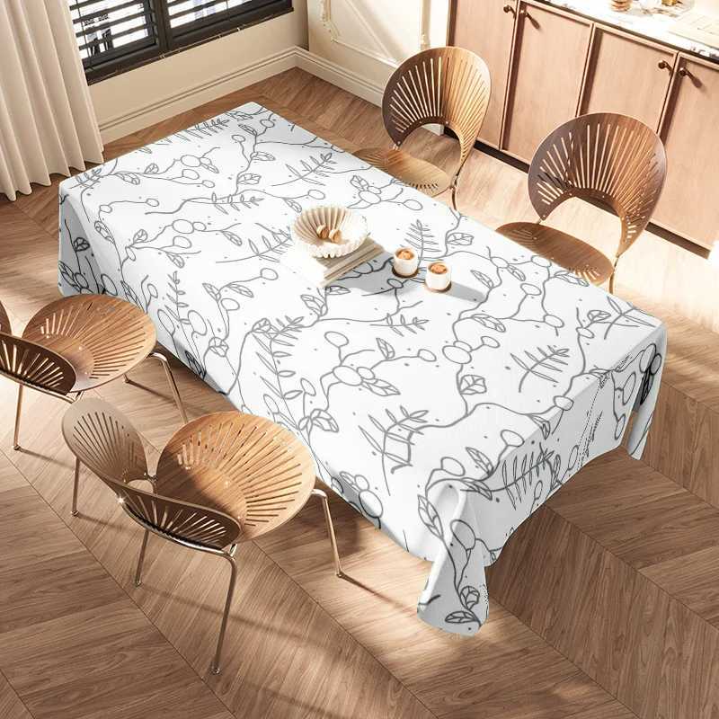 Stylish Printed Tablecloth Floral Pattern Rectangular Dining Cover Home Decor Soft Matte Fabric Easy Washable Table Linens for K C251122