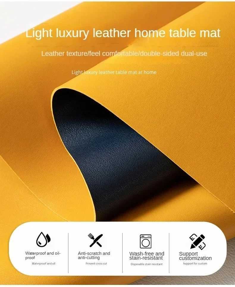 Solid color soft stretch leather table cloth Waterproof oil-proof heat-resistant coffee table mat party table deco cover custom C251122