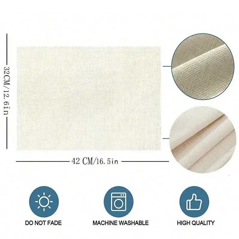 Christmas Table Mat with Santa Hat Cartoon Character Gift Boxes Pine Branches Merry Christmas Text Golden Fork Spoon Set C251122