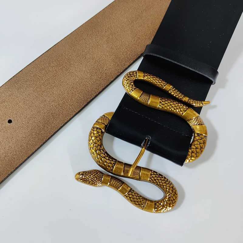 High-end luxury brands elegant Womens leather belt female Snake Wide belt for Women goth corset cummerbund Punk Mens belts J251122