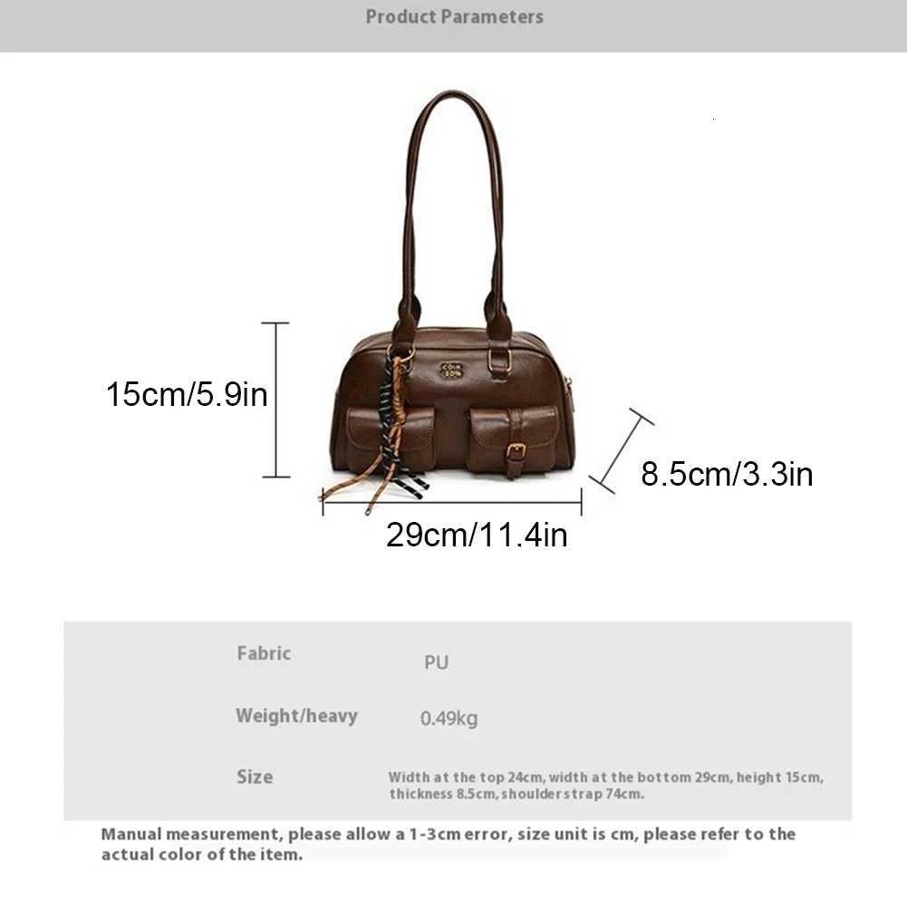 Women Leather Retro Shoulder Bag Zipper Closure Casual Purse Tote Handbag Shoulder Tote Handbag Trendy Purse Bag for Work TravelT251122