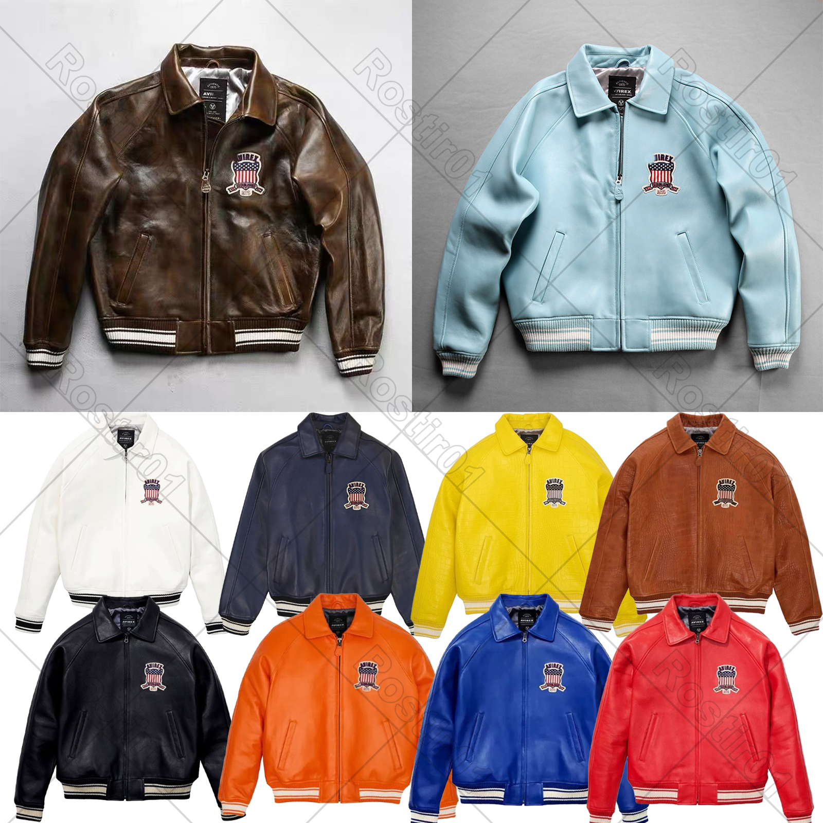 Men's Jackets Genuine Leather Jacket French 1.8mm Thick Sheepskin High-grade Embroidery Brand Vintage Classic Baseball Coat