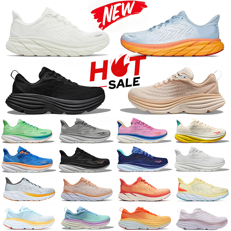 Designer sneakers men women casual shoes clifton 9 bondi 8 for pink triple black white blue grey purple orange men women outdoor trainers sneakers