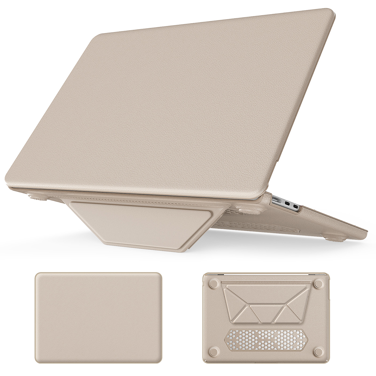 Business Laptop Case For MacBook Air 15 15.3 inch 2025 M4 A3241 M2 A2941 M3 A3114 PU leather Anti-Scratching Shockproof Protective Cover With Foldable