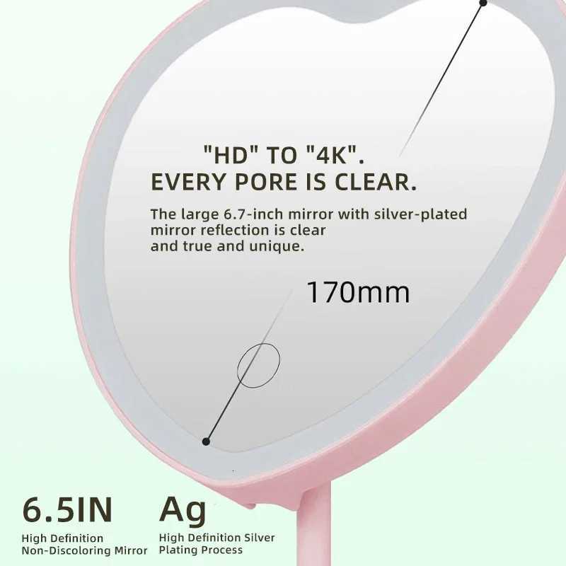 Mirror Makeup Mirror Led With Light Student Female Makeup Mirror Dormitory Desktop Storage Makeup Mirror M251122