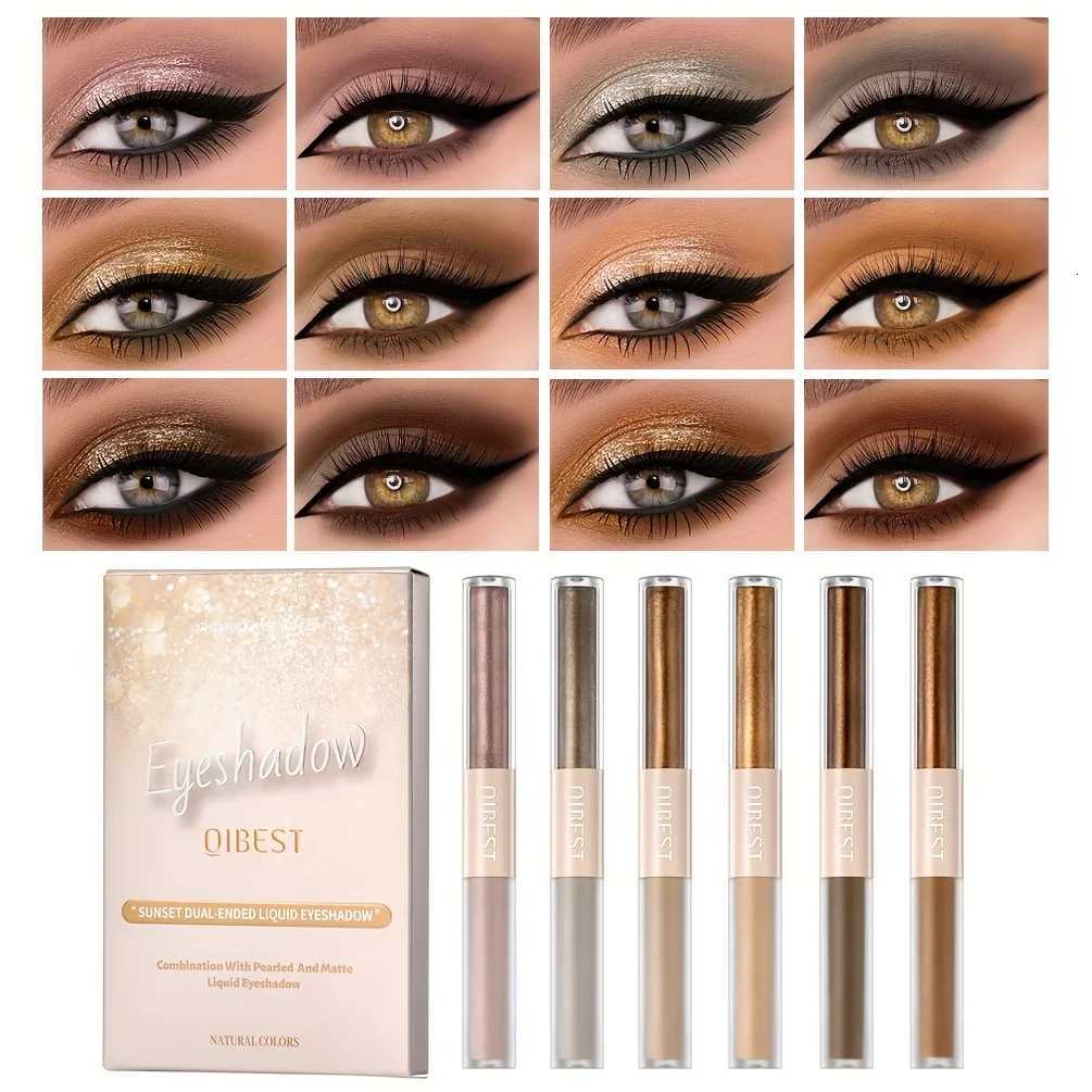 6pcs Liquid Eyeshadow SetPearly Glitter Matte Double Ended EyeshadowPearly And Matte FinishSmooth Delicate Texture EyeshadowT251122
