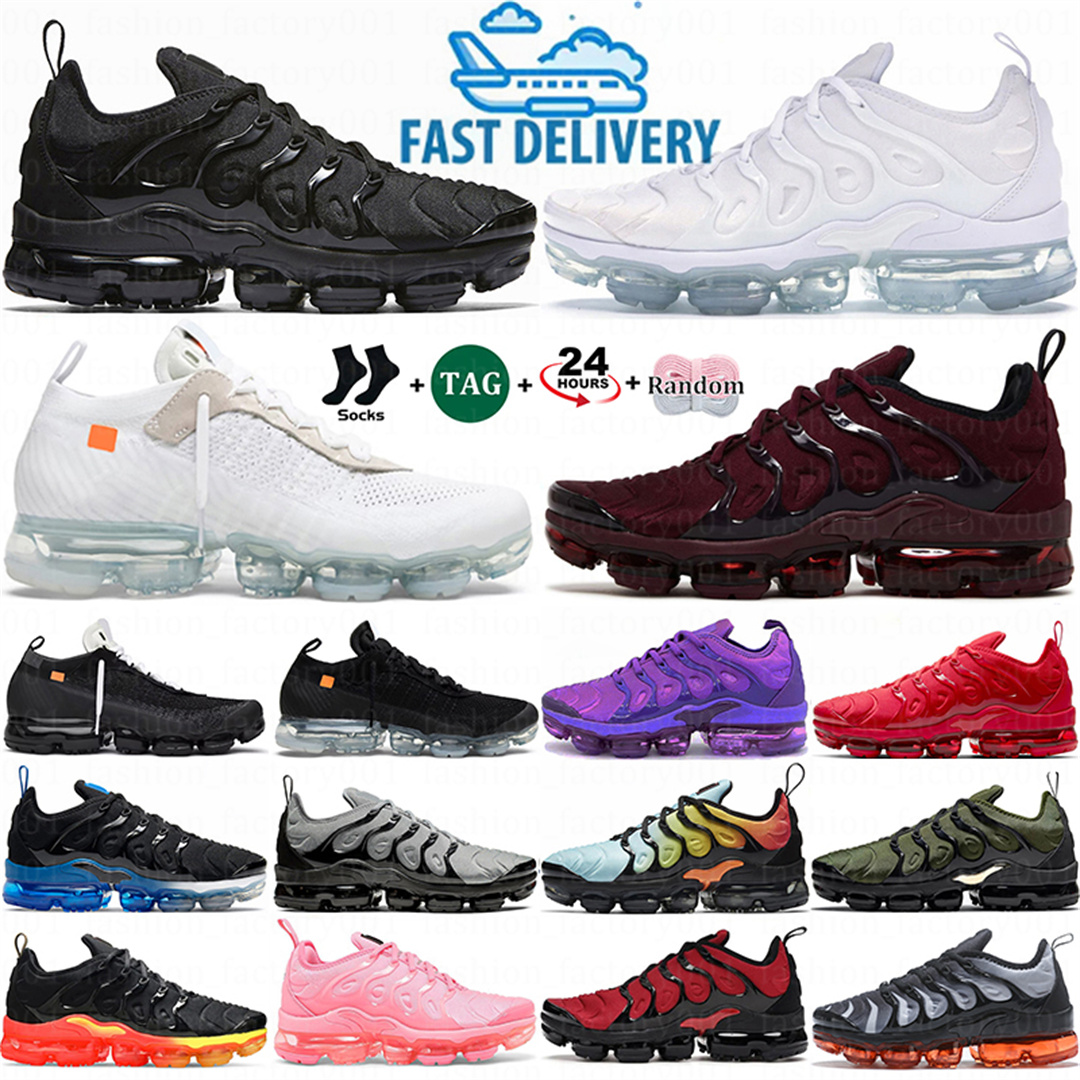 Tn Plus Running Shoes Men Women Outdoor Sneakers Triple White Black Night Maroon University Red Obsidian for mens Walking Sports Trainers With box Size 36-47