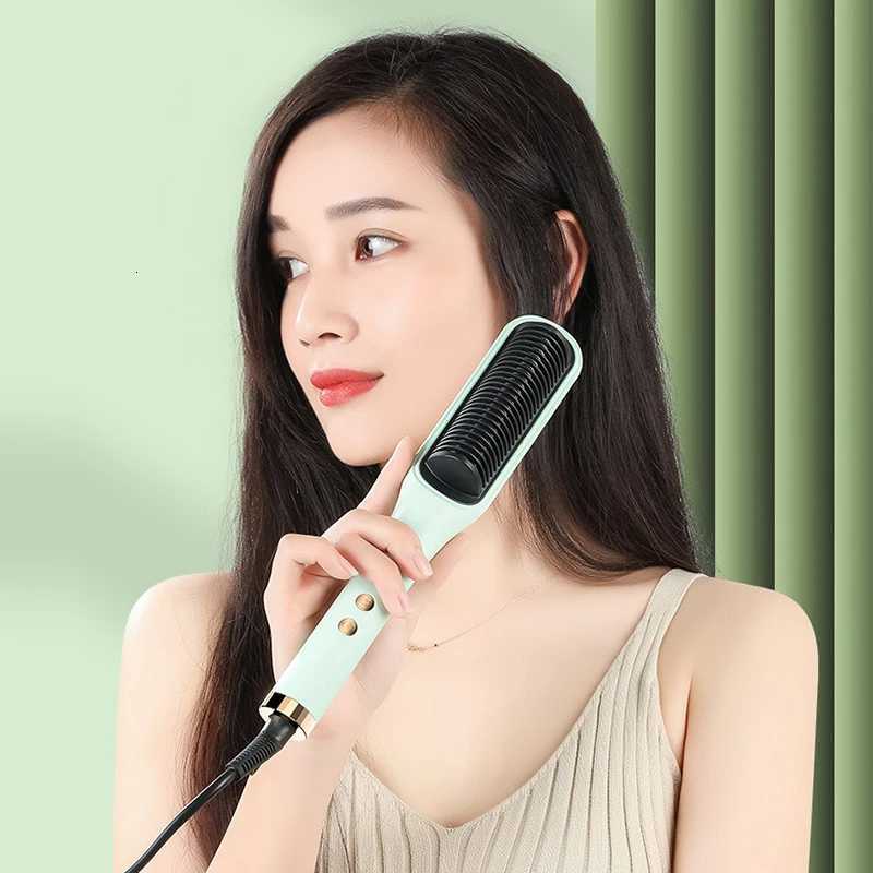 Hair Straightener Brush Fast Heating Hot Air Comb Portable Heated Brush StraightenerT251122