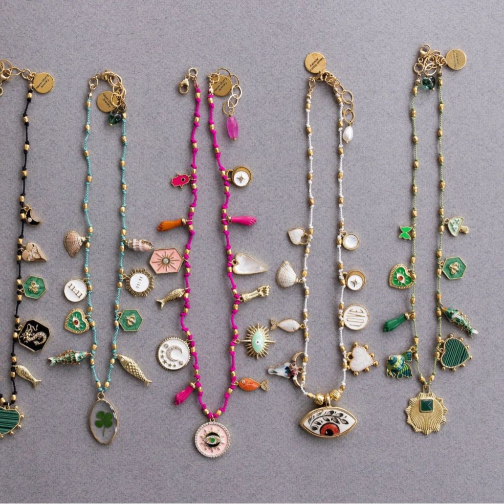 Hot selling colorful oil drop pendant colorful rope necklace heart-shaped personality hip-hop unisex