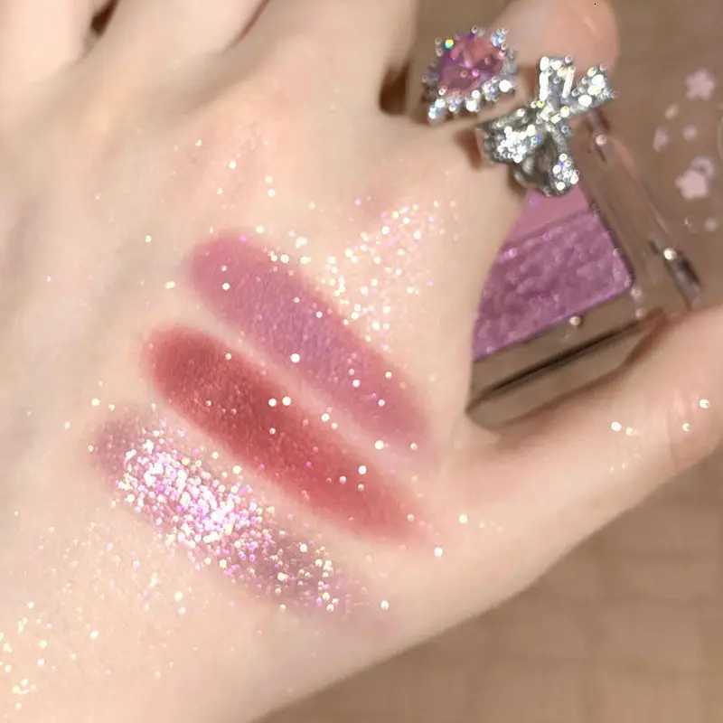 Dream Glittering Purple Eyeshadow Glitter Pearlescent Highlighter Makeup Monochrome Glossy Shiny Eye Shadow PaletteT251122
