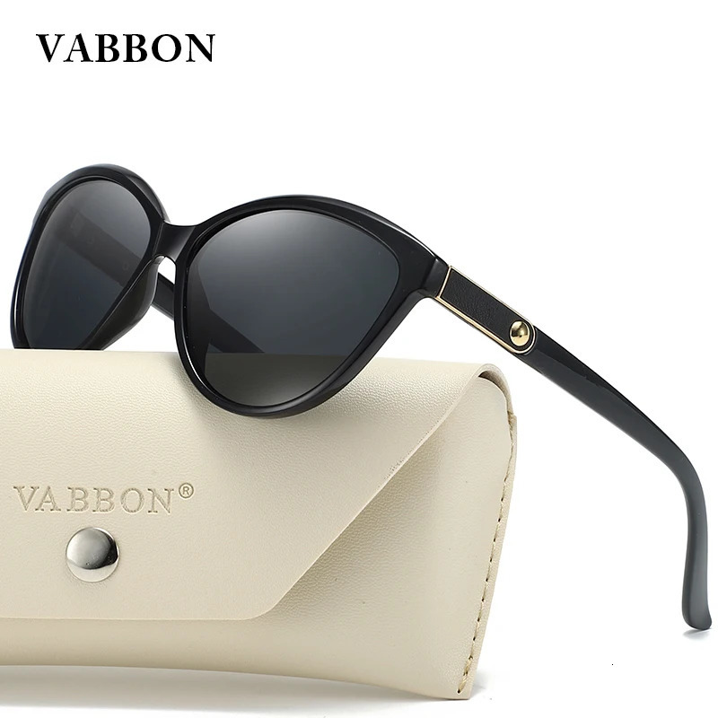 VABBON Sunglasses For Womens Trendy Round Face Personality Inlaid Leather Polarized Retro Uv Protection 8632 251114