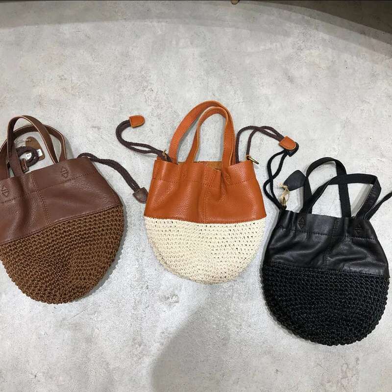 Summer New Products Genuine Leather Handmade Head Layer Cowhide Single Shoulder Crossbody Bag Women S Portable Wax Rope Braided Bag