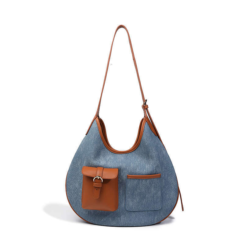 Designer Women's Bags Designer Large Capacity Denim Tote For Women's Commuting Armpit New High-End Lazy Style Single Shoulder Crossbody Bag
