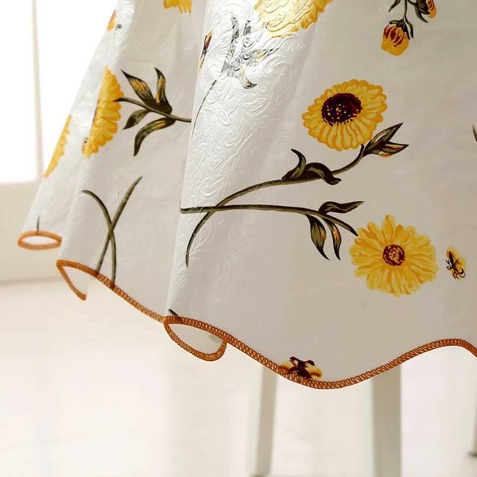 1pc PVC Round Table Cloth 152cm 180cm For 4/6 Seaters New Year Dining Table Cover Waterproof Oilproof Floral Printed Tablecloths C251122