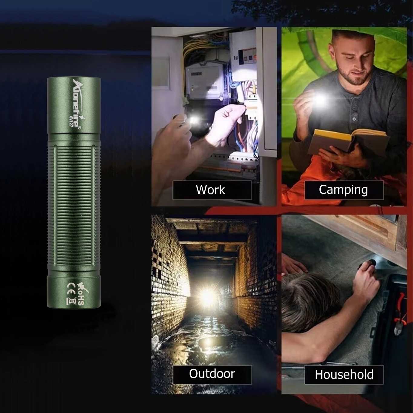 Mini Flashlight High bright Usb Rechargeable Night llighting Pocket Light Torch Outdoor Hiking Camping Home Work Emergency Lamp C251122