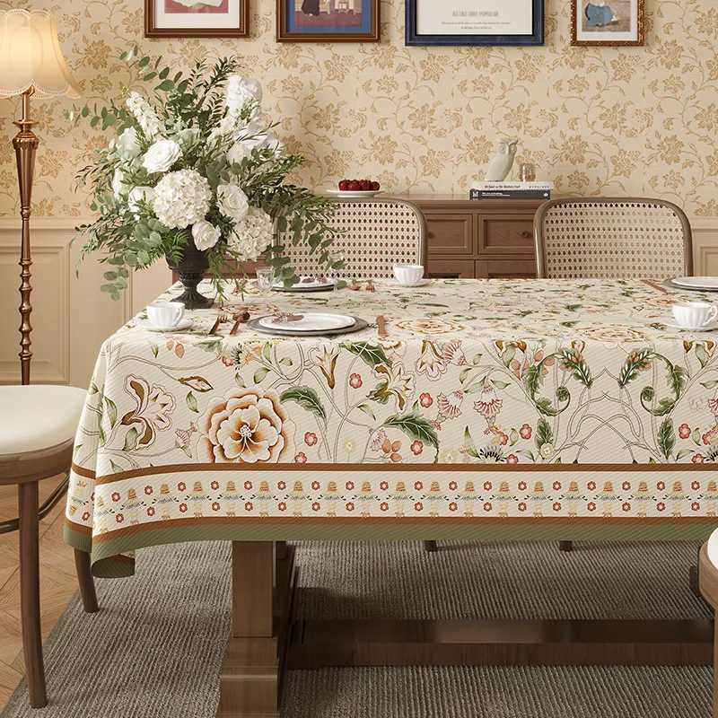 American rural tablecloth light luxury senior sense table cloth rectangular waterproof atmosphere feeling round table cloth C251122