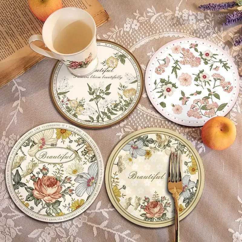 Round Rubber Coasters Antiskidding Absorbent Pad Heatresistant Drink Cup Mat Table Protector Kitchen Items Accessories Drinkware C251122