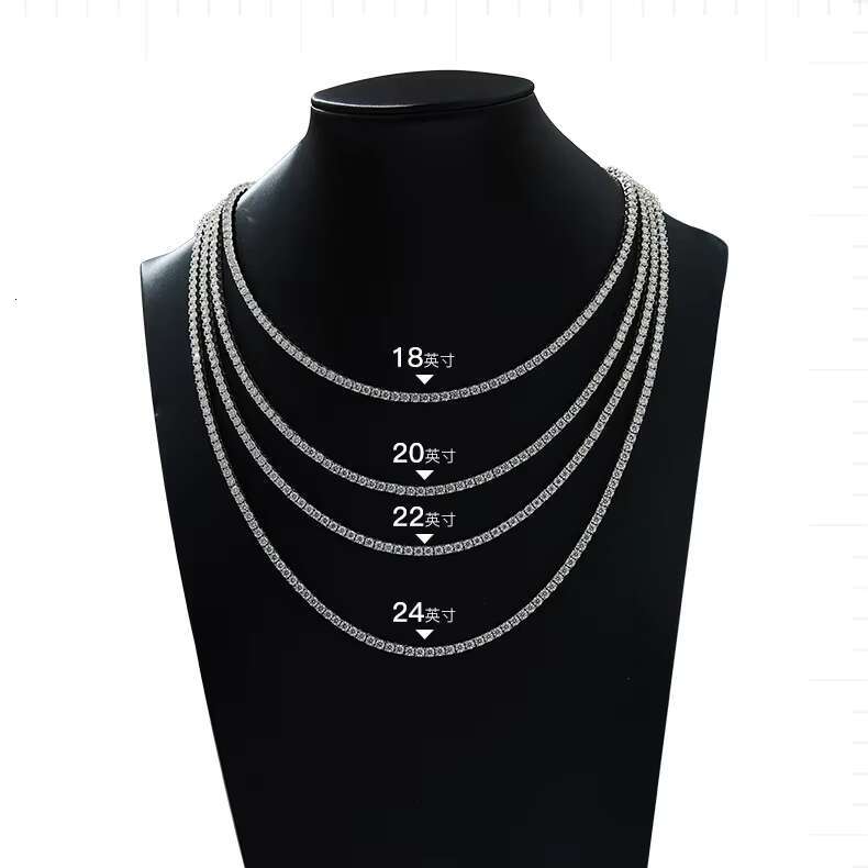 Trend Custom VVS 3.5ct Moissanite Diamond Platinum Plated Necklace Classic 925 Sterling Silver Tennis Chain Bracelet