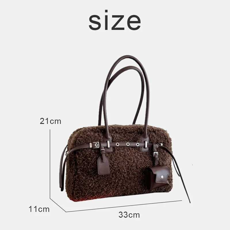 FAshion Real Fur Boston Pillow Bags For Women luxury Designer Handbag Purses 2025 New In lambswool Belt Underarm Shoulder K251121