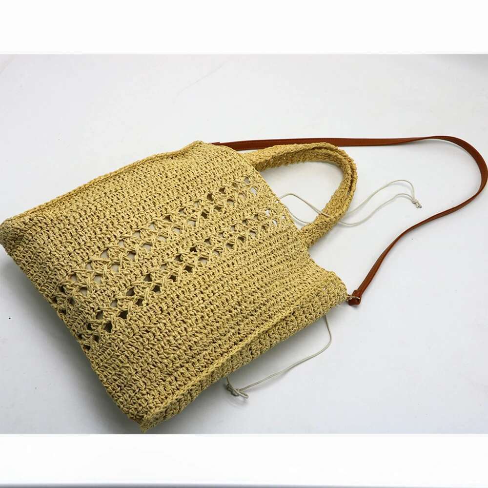 Bohemian Woven Straw Shoulder Bag Designer Hollow Rattan For Women Paper Rope Crossbody Bags Handbags And Purses Bag