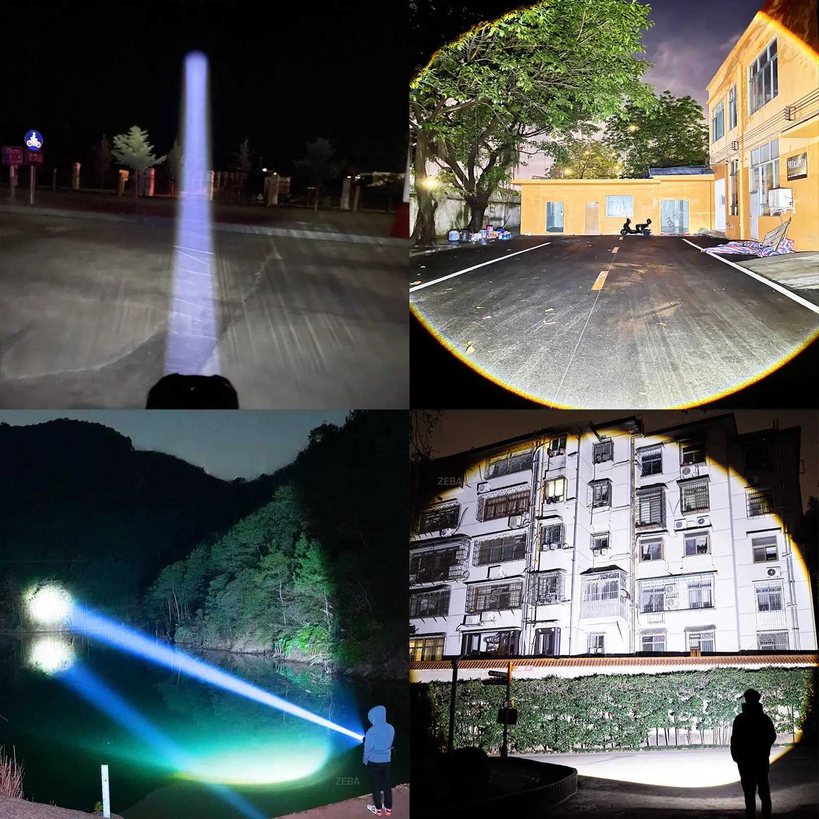 20000000LM Most Powerful LED Flashlight Rechargeable Type-c Flashlight Long Range 2000M Tactical Torch Light For Fishing Hunting C251122