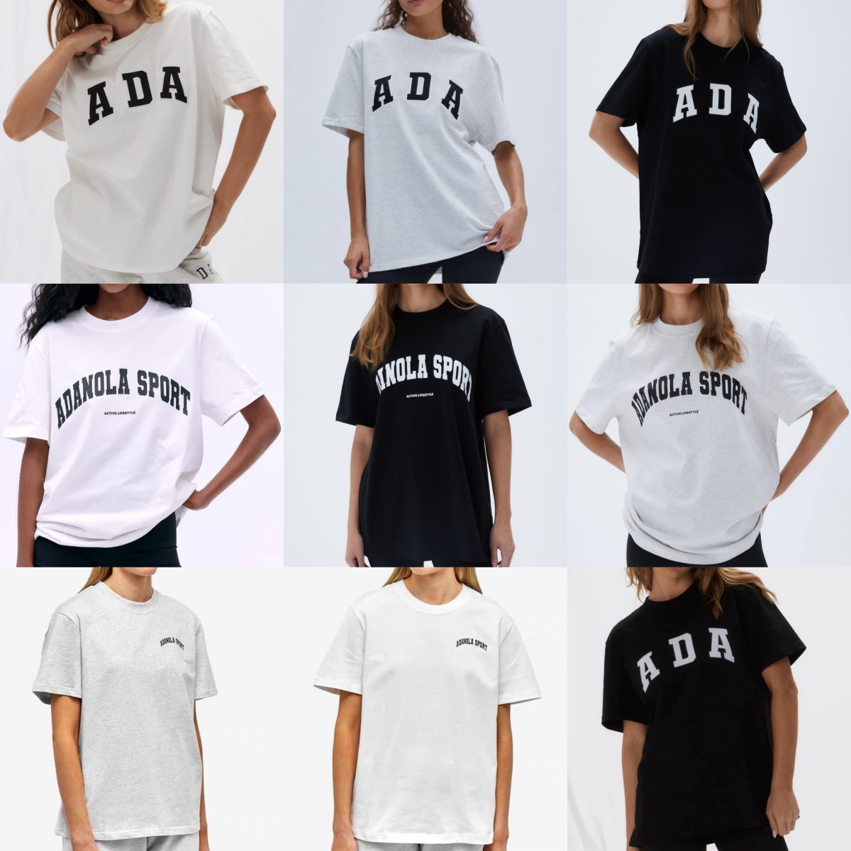 ADA designer Embroideried TShirt ADANOLADA Oversized Print Cotton Round Neck Women Short Sleeved T-shirt Summer Tees Tops