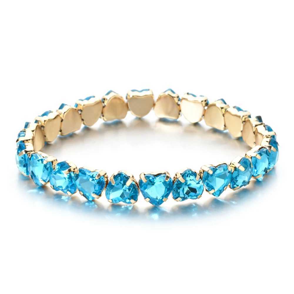 ZMZY Elegant Crystal Rhinestone Love Heart Bracelet For Women Charm Bracelets Gold Color Jewelry J251122