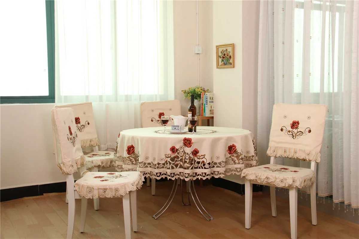 Europe Luxury Embroidered Tablecloth Table Dining Table Cover Table Cloth Wedding Flower Chair Cover Textile Table Decoration C251122