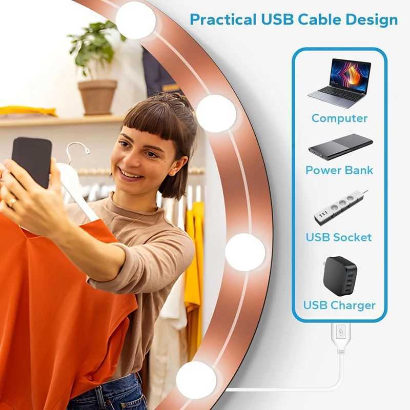 B97A-14 Dimmable Bulbs LED Vanity Mirror Lights With 10 Brightness Levels AdjustableFor Makeup Desk Bathroom Dressing Room M251122