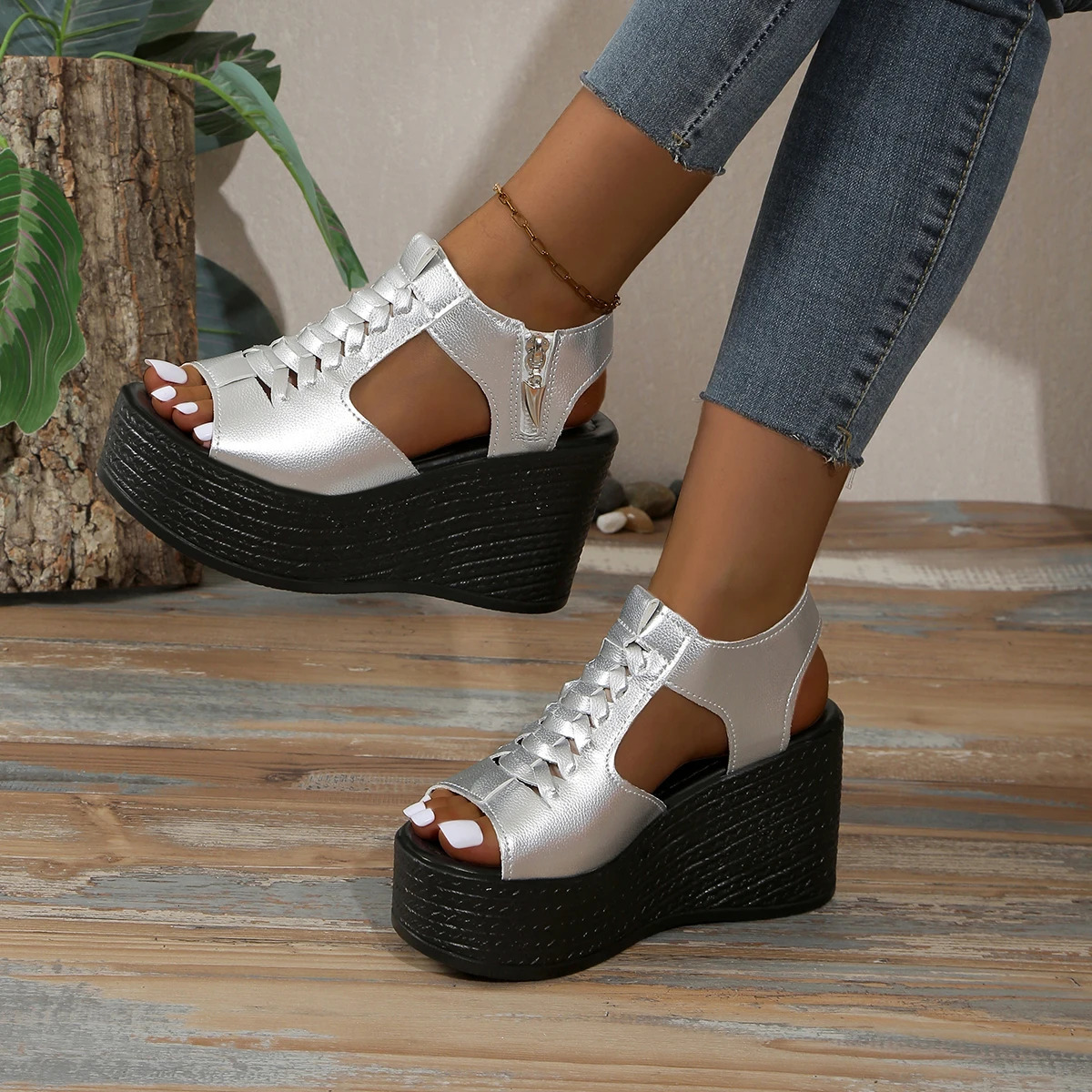 Womens Sandals Summer Wedding Platform Sexy High Heels Peep Toe Open Walk ner 250421BJ - view 7