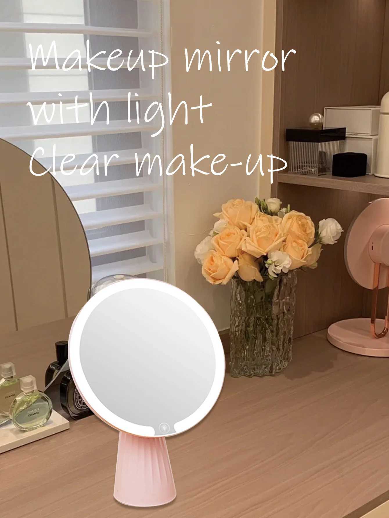 Rechargeable Cosmetic Mirror with LED Lights 10x Magnifying Mirror Portable Folding Travel Mirror Double Sided Beauty Mirror M251122