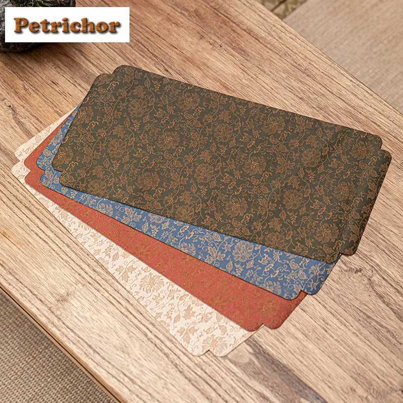 Double Sided Entwined Lotus Tea Table Mats Luxury Drink Coaster Household Dinner Table Cloth Mat Tea Ceremony Supplies Craft C251122
