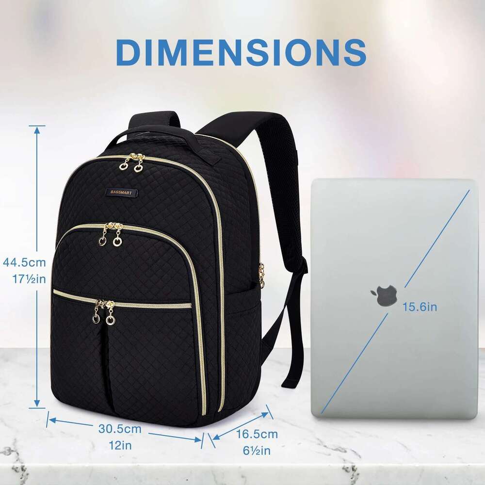 Stylish Functionality Meets Practicality: BAGSMART Female Student/Laptop Tote w/ Quick-Charging Capability