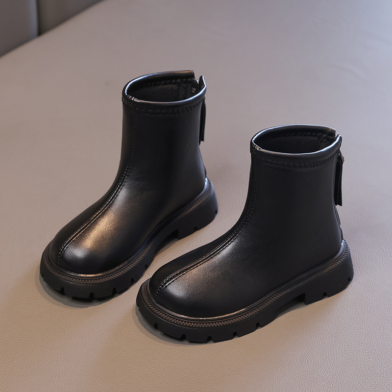 New designer shoes Girls Martin Boots Autumn Winter New Little Girls Princess Leather Boots British Children s Fleece Lined Short Boots Baby Versatile