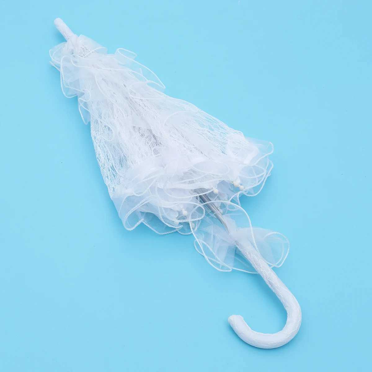 Wedding Umbrella Veil Bridal Shower Props Decorative Umbrellas for Parasol Sunshade Woman Parasols LaceM251122