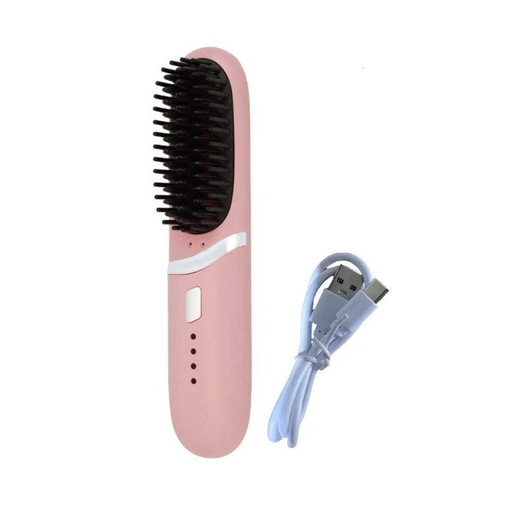 Negative Ion Heating Straightening Comb Long Lasting Lightweight Charging Straight Hair Comb Straight Roll Dual-Purpose PortableT251122