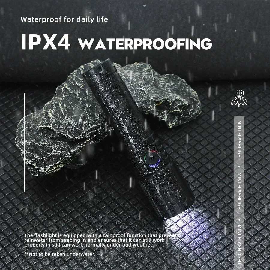 High Power 2000LM LED Flashlight Built-in Battery USB Rechargeable Strong Light Tactical Torch Outdoor Camping Hiking Lantern C251122