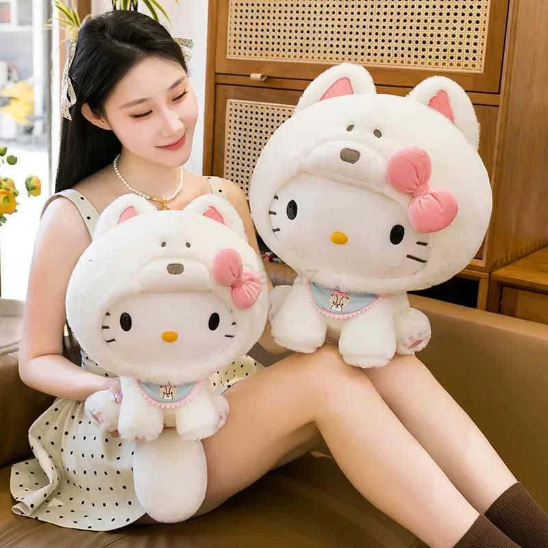Sanrio Hot Large Size Hello Kitty Transforms Into A Puppy Series Plush Toy Cartoon Anime Filled Doll Kawaii Decorate Girl Gifts H251122