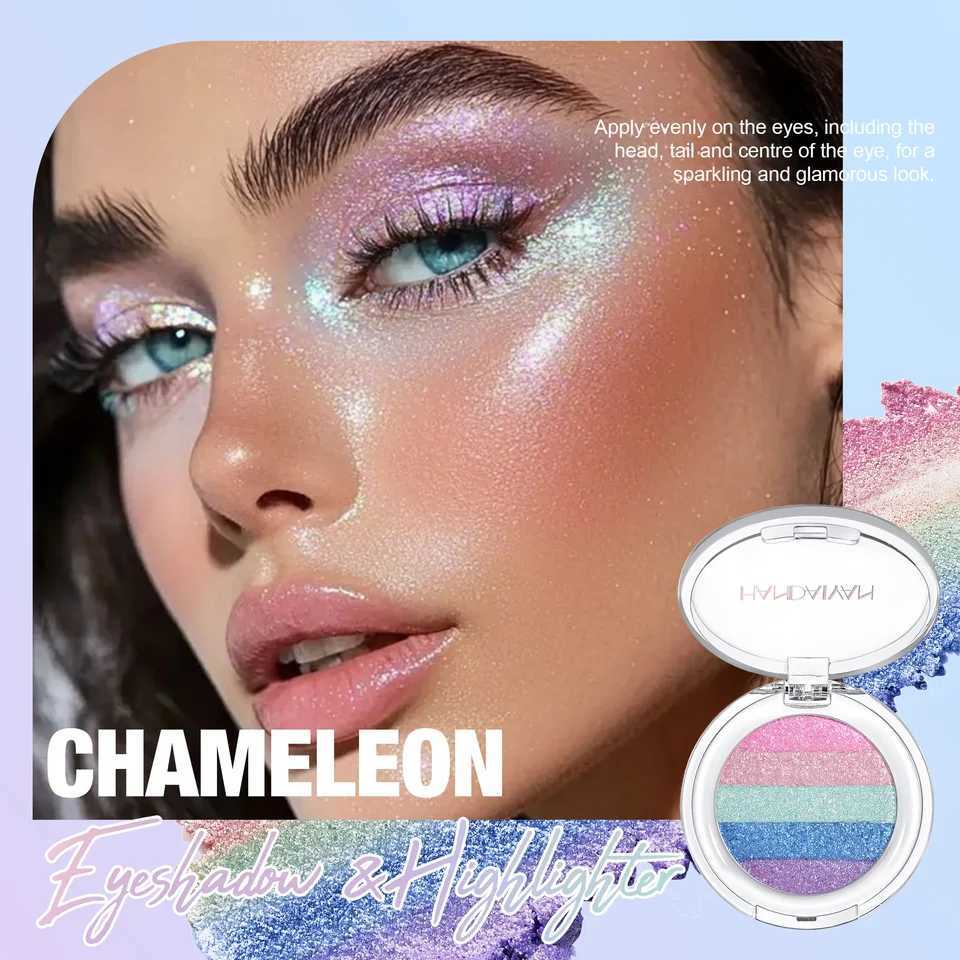 Multipurpose Pressed Powder Eyeshadow Palette Waterproof Long Lasting Highly Pigmented Rainbow Highlighter Chameleon MakeupT251122