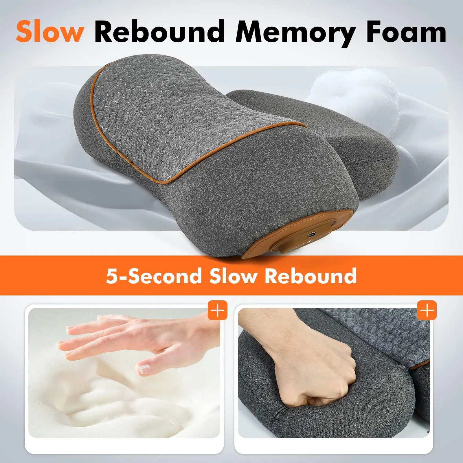 Electric Neck Massager Cervical Pillow Compress Neck Stretch Heating Vibration Neck Shoulder Massage Pillow Back Traction 251118