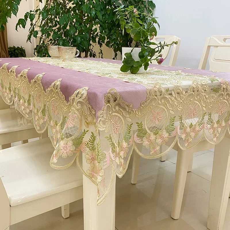 Luxury Lace Tablecloth for Living Room Bedroom Cover Table Party Table Cloth American White Embroider Table Decoration C251122