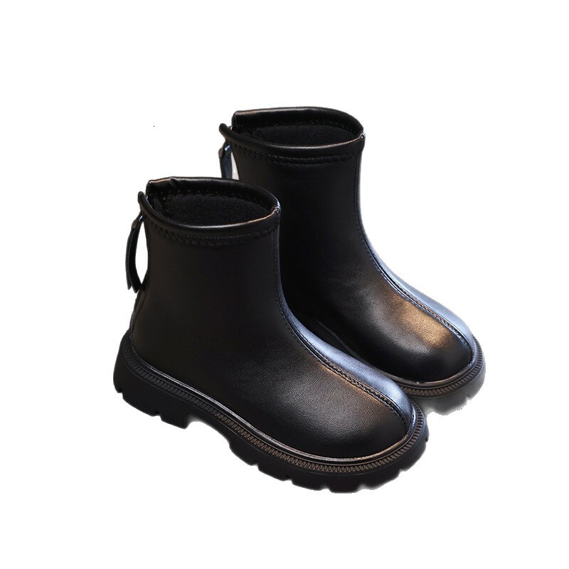 New designer shoes Girls Martin Boots Autumn Winter New Little Girls Princess Leather Boots British Children s Fleece Lined Short Boots Baby Versatile